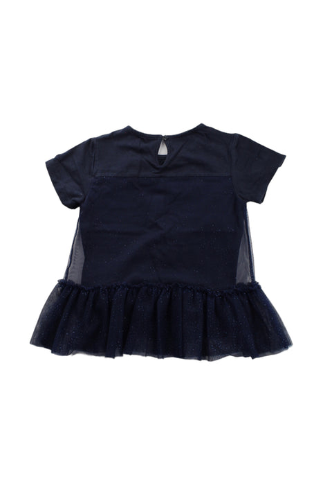 A Blue Short Sleeve Dresses from La Compagnie des Petits in size 5T for girl. (Back View)