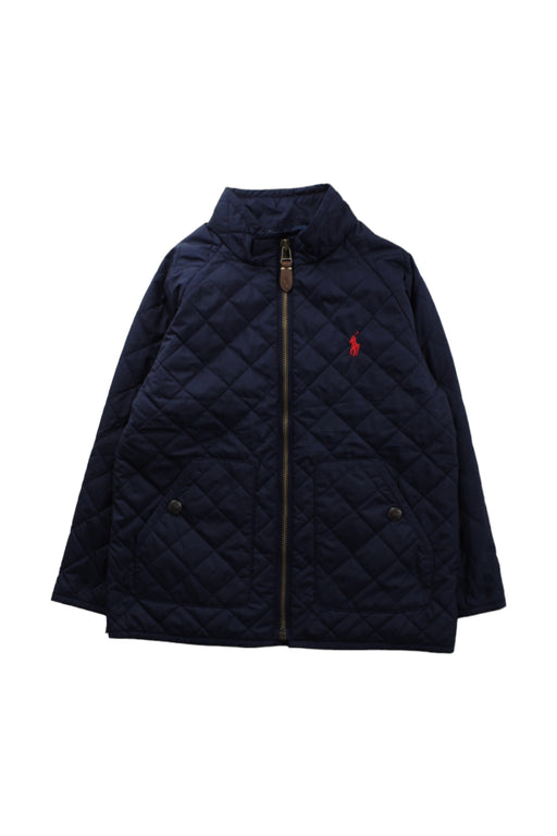 A Blue Puffer/Quilted Jackets from Polo Ralph Lauren in size 4T for boy. (Front View)