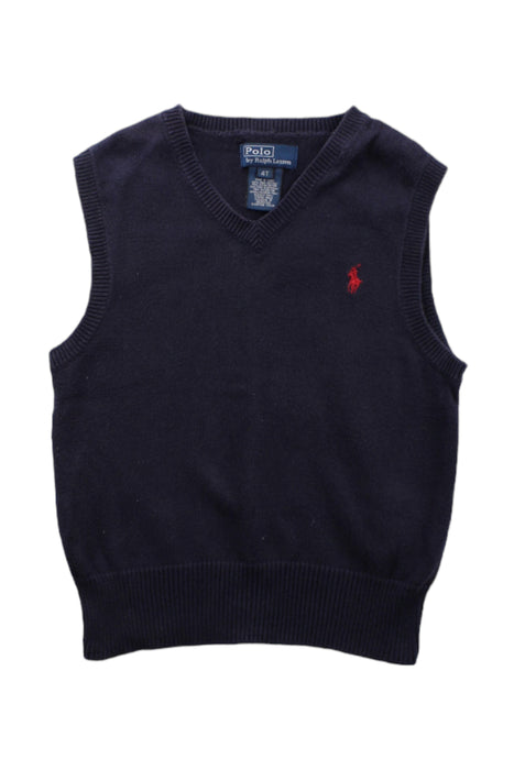 A Blue Sweater Vests from Polo Ralph Lauren in size 4T for boy. (Front View)