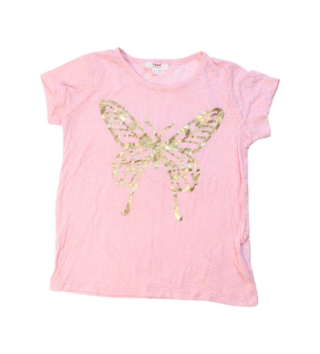 A Pink Short Sleeve T Shirts from Seed in size 3T for girl. (Front View)