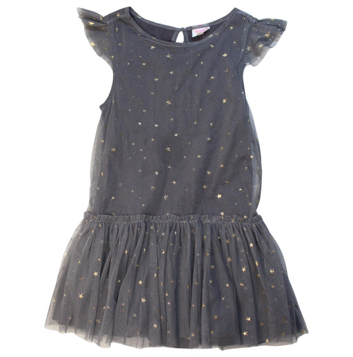 A Grey Sleeveless Dresses from Seed in size 7Y for girl. (Front View)