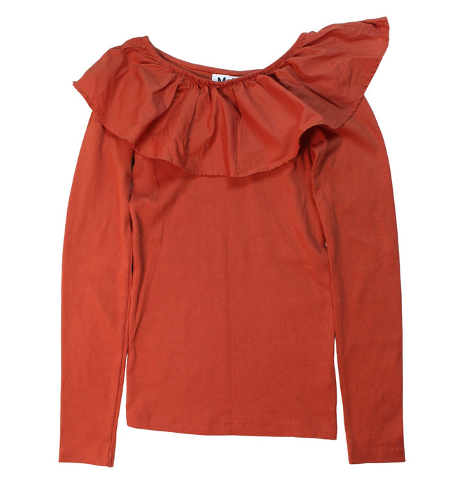 A Orange Long Sleeve Tops from Molo in size 11Y for girl. (Front View)