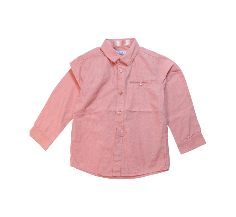 A Pink Long Sleeve Shirts from Mayoral in size 3T for boy. (Front View)