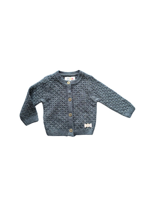 A Navy Cardigans from La Compagnie des Petits in size 3-6M for girl. (Front View)