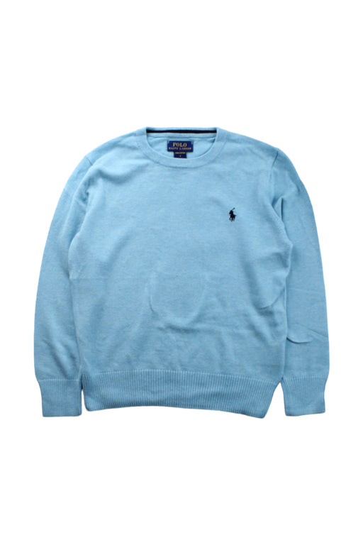 A Blue Knit Sweaters from Polo Ralph Lauren in size 7Y for boy. (Front View)