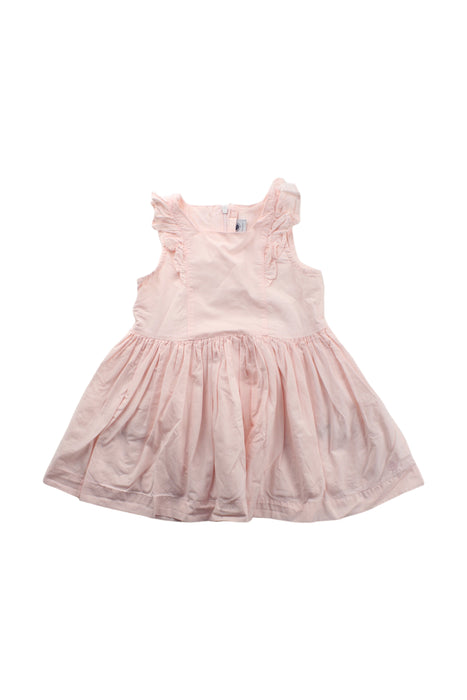 A Pink Sleeveless Dresses from Petit Bateau in size 3T for girl. (Front View)