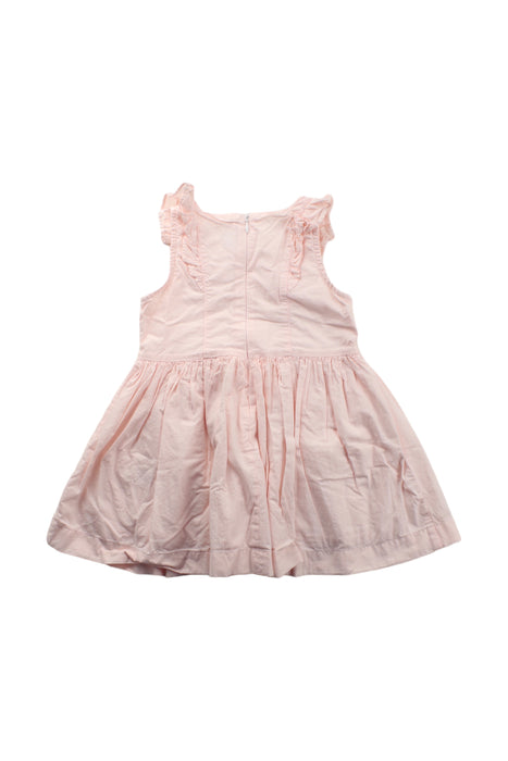 A Pink Sleeveless Dresses from Petit Bateau in size 3T for girl. (Back View)