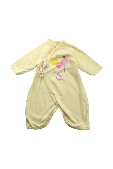 A Yellow Long Sleeve Jumpsuits from Mides in size 3-6M for girl. (Front View)