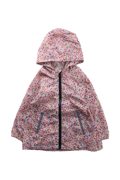 A Pink Rain Jackets from Petit Bateau in size 3T for girl. (Front View)