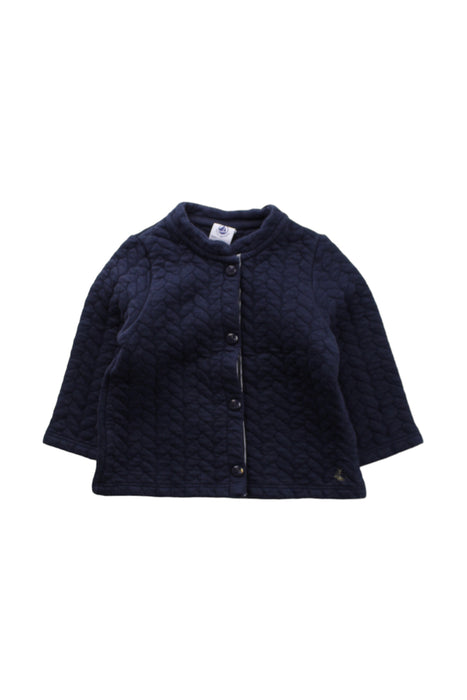 A Blue Cardigans from Petit Bateau in size 6-12M for girl. (Front View)