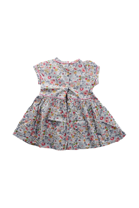 A Grey Short Sleeve Dresses from Liberty London in size 6-12M for girl. (Back View)