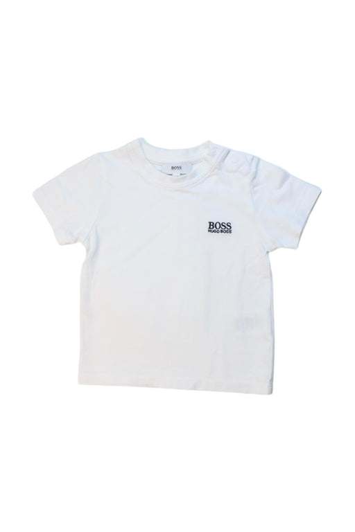 A White Short Sleeve T Shirts from Boss in size 6-12M for boy. (Front View)