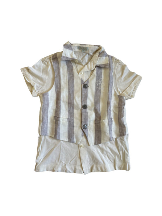 A Beige Short Sleeve Shirts from Nicholas & Bears in size 6T for boy. (Front View)