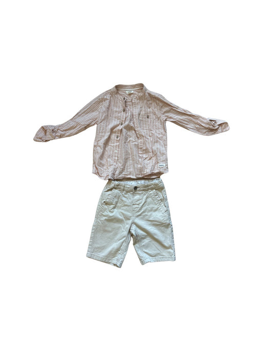 A Beige Shorts Sets from Newbie in size 5T for boy. (Front View)