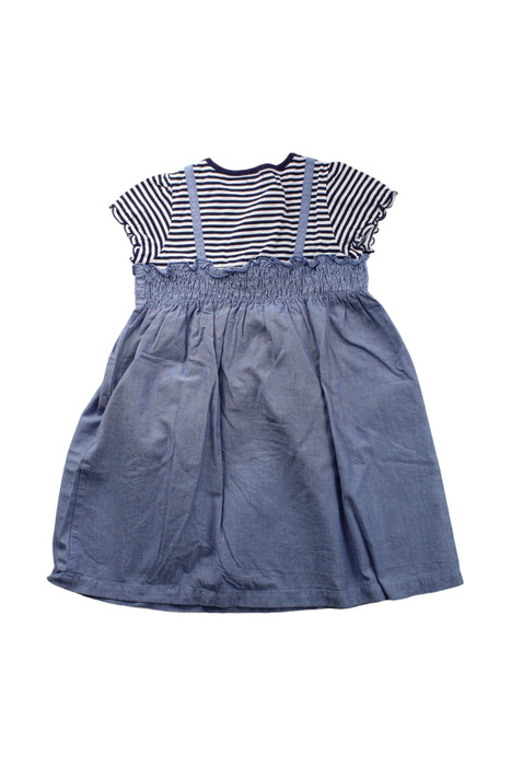 A Blue Short Sleeve Dresses from Miki House in size 5T for girl. (Back View)