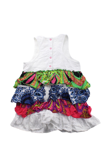 A White Sleeveless Dresses from Desigual in size 9Y for girl. (Back View)