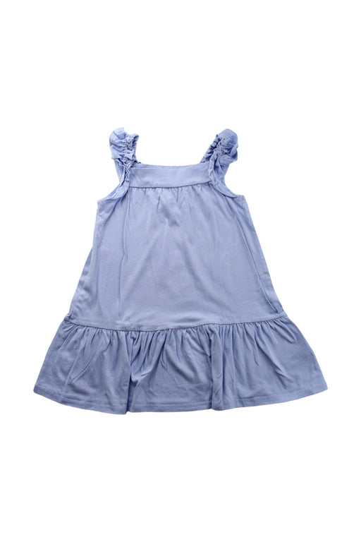 A Blue Sleeveless Dresses from Seed in size 5T for girl. (Front View)