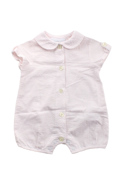 A Pink Short Sleeve Rompers from The Little White Company in size Newborn for girl. (Front View)