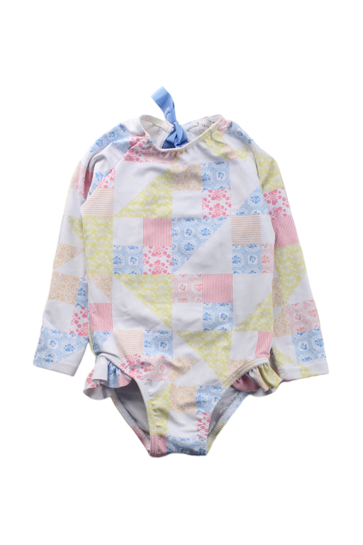 A White Swimsuits from Minnow in size 2T for girl. (Front View)