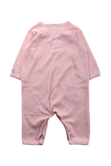 A Pink Long Sleeve Jumpsuits from Petit Bateau in size 3-6M for girl. (Back View)