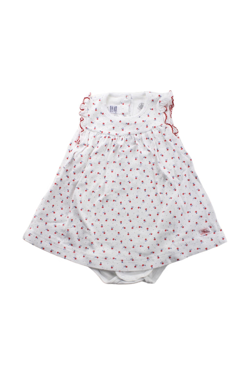 A White Sleeveless Bodysuits from Petit Bateau in size 6-12M for girl. (Front View)