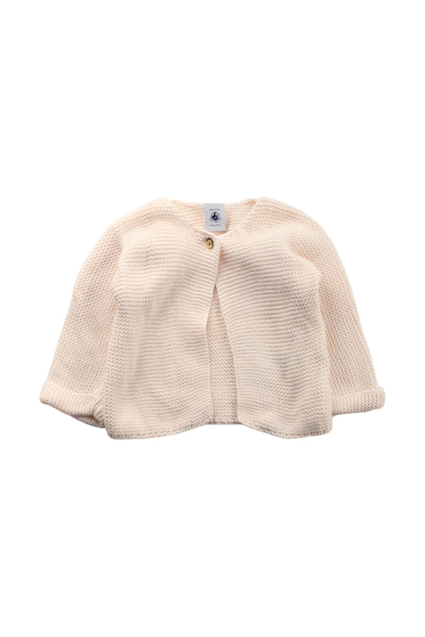 A White Cardigans from Petit Bateau in size 3-6M for girl. (Front View)