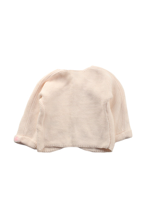 A White Cardigans from Petit Bateau in size 3-6M for girl. (Back View)