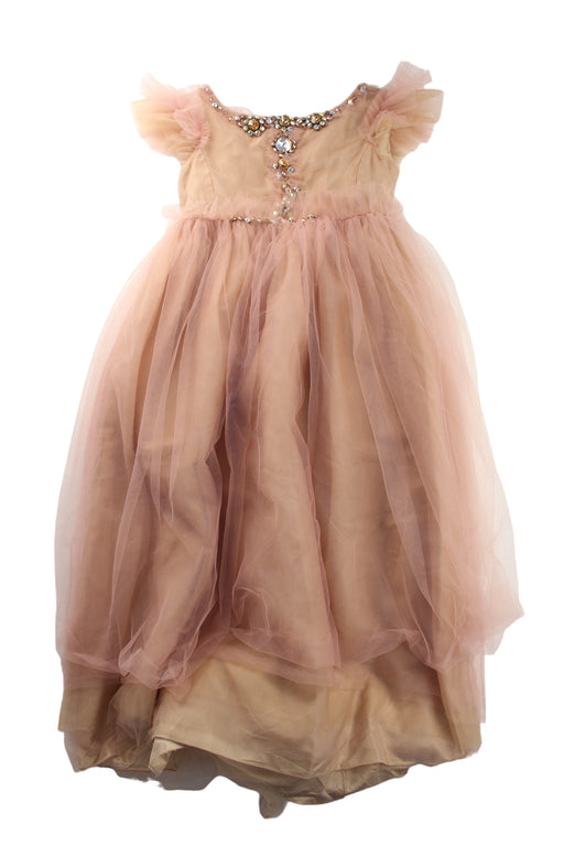 A Peach Short Sleeve Dresses from Bonpoint in size 12Y for girl. (Front View)