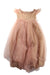 A Peach Short Sleeve Dresses from Bonpoint in size 12Y for girl. (Back View)