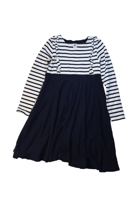 A Navy Long Sleeve Dresses from Petit Bateau in size 10Y for girl. (Front View)