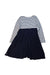 A Navy Long Sleeve Dresses from Petit Bateau in size 10Y for girl. (Back View)