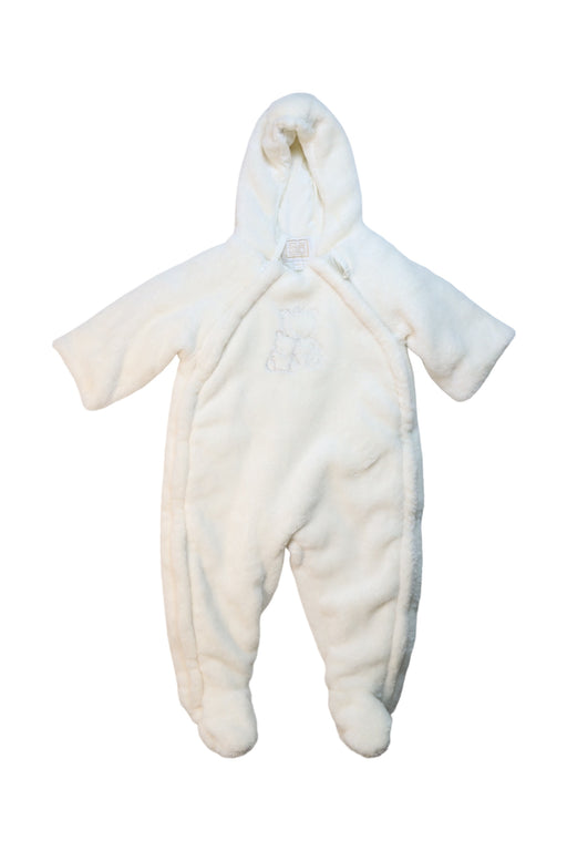 A White Snowsuits from Emile et Rose in size 6-12M for girl. (Front View)