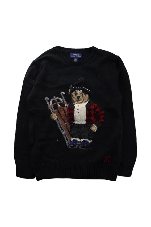 A Black Knit Sweaters from Polo Ralph Lauren in size 7Y for boy. (Front View)