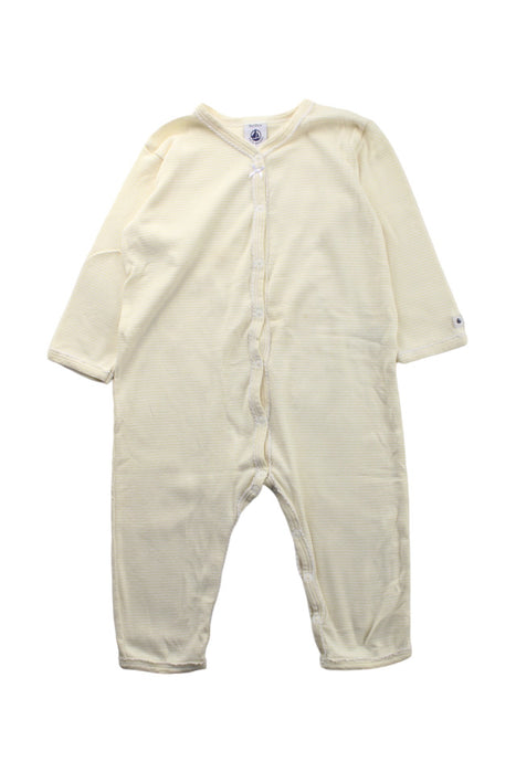 A White Long Sleeve Jumpsuits from Petit Bateau in size 12-18M for neutral. (Front View)