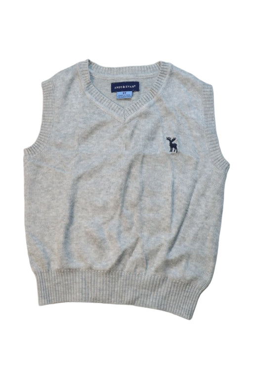 A Grey Sweater Vests from Andy & Evan in size 3T for boy. (Front View)