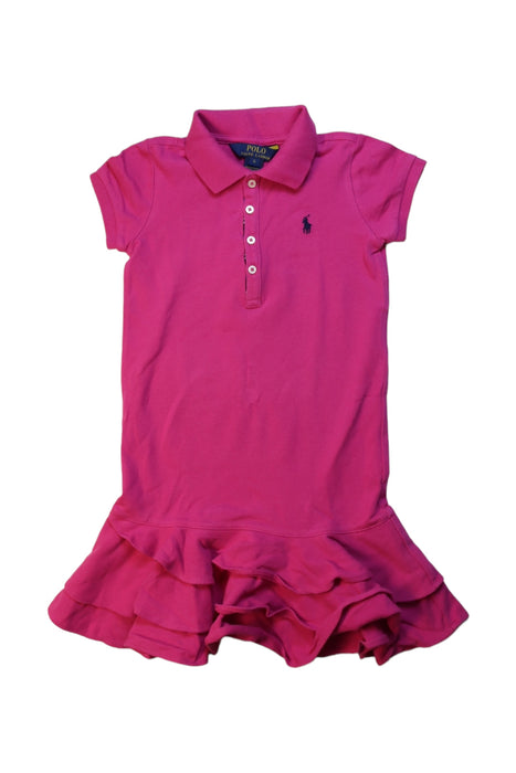 A Pink Short Sleeve Dresses from Polo Ralph Lauren in size 5T for girl. (Front View)