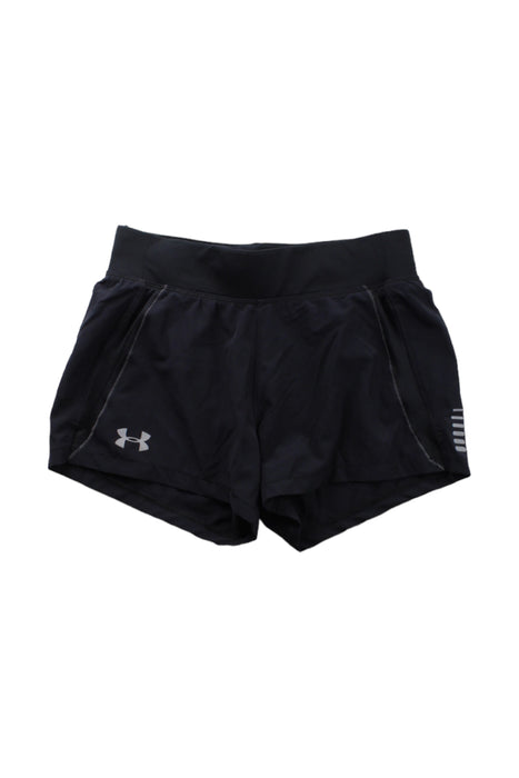 A Black Shorts from Under Armour in size 13Y for girl. (Front View)