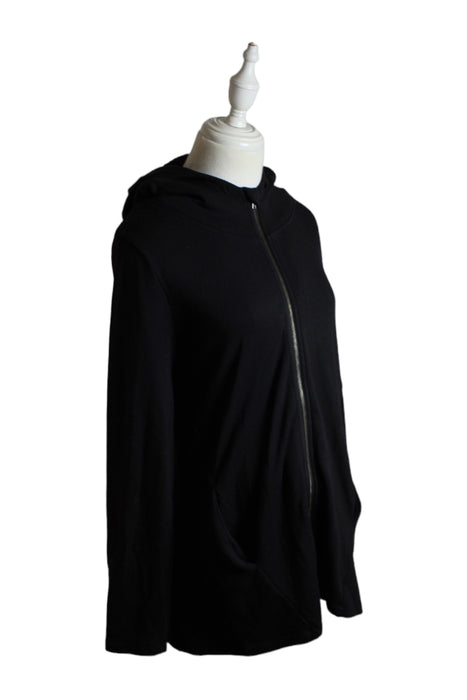 A Black Zippered Sweatshirts from Mayarya in size S for maternity. (Front View)