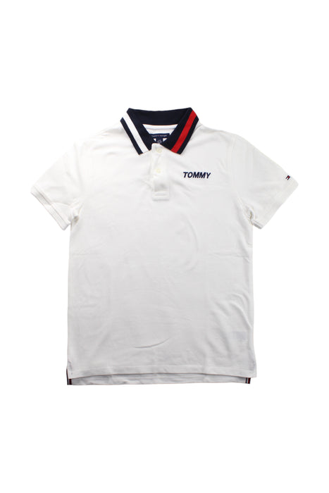 A White Short Sleeve Polos from Tommy Hilfiger in size 12Y for boy. (Front View)