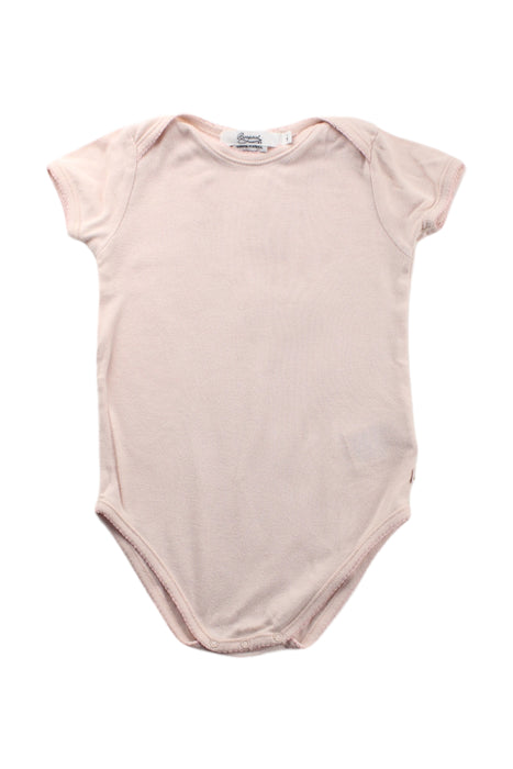 A Pink Short Sleeve Bodysuits from Bonpoint in size 12-18M for girl. (Front View)