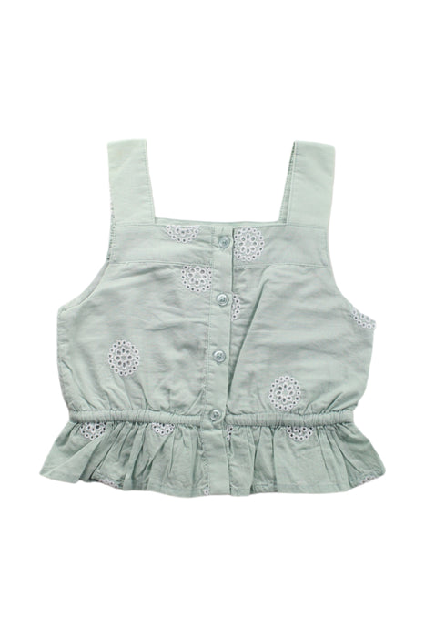 A Green Sleeveless Shirts from Seed in size 4T for girl. (Front View)