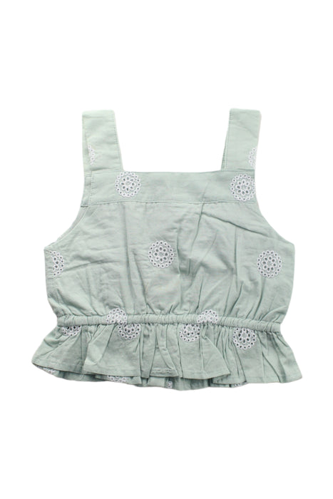 A Green Sleeveless Shirts from Seed in size 4T for girl. (Back View)