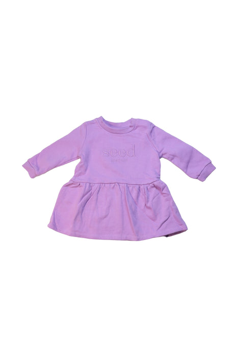 A Purple Long Sleeve Dresses from Seed in size 3-6M for girl. (Front View)