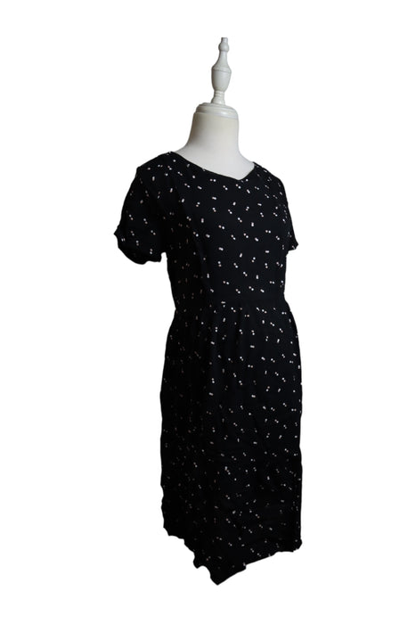 A Black Short Sleeve Dresses from Seraphine in size S for maternity. (Front View)