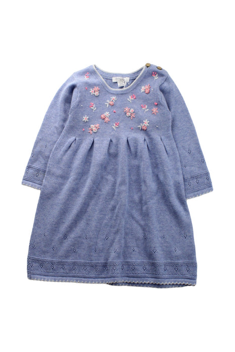 A Blue Long Sleeve Dresses from Purebaby in size 12-18M for girl. (Front View)