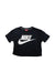 A Black Short Sleeve T Shirts from Nike in size 12Y for girl. (Front View)