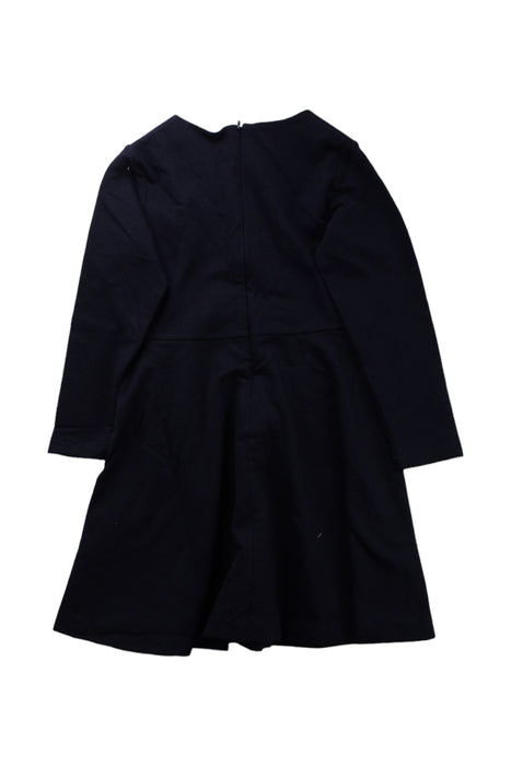 A Navy Long Sleeve Dresses from Jacadi in size 6T for girl. (Back View)