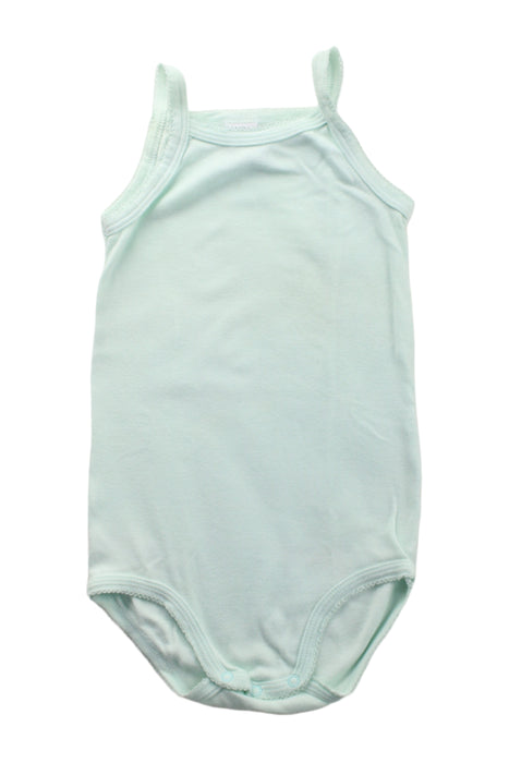 A Green Sleeveless Bodysuits from Petit Bateau in size 3T for girl. (Front View)