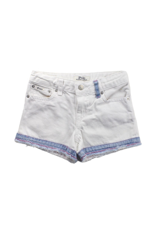 A White Shorts from Polo Ralph Lauren in size 6T for girl. (Front View)