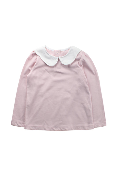 A Pink Long Sleeve Tops from Jacadi in size 4T for girl. (Front View)